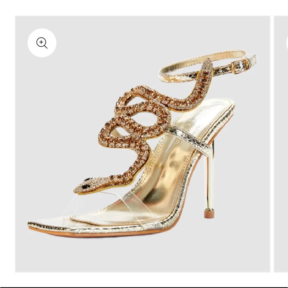 Elegant Gold and Silver Stiletto cobra Heels